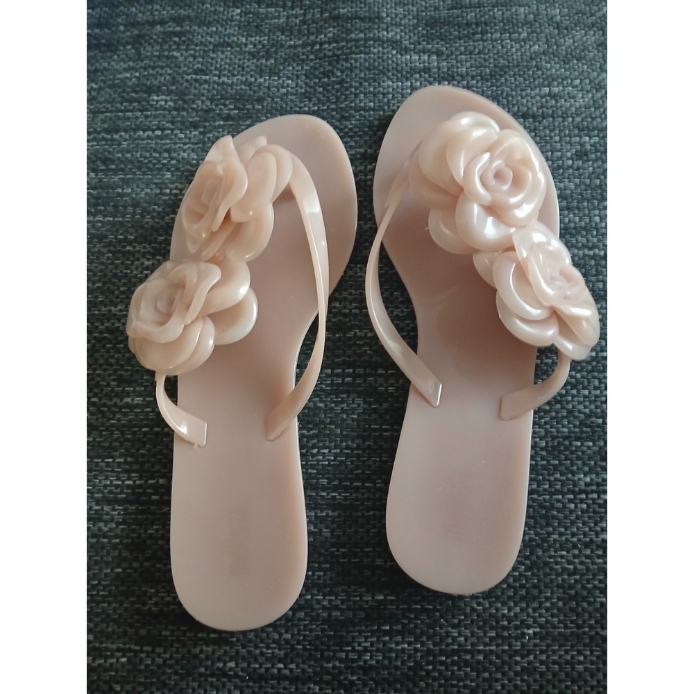 Melissa Harmonic Garden Springtime Floral Jelly Sandals Sz 6 Beige Pink Brazil